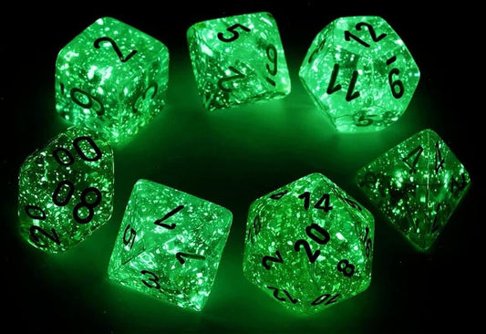 Chessex: Nebula Polyhedral Spring/white Luminary 7-Die Set