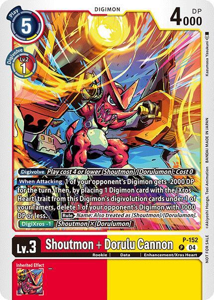 Shoutmon + Dorulu Cannon (Store Tournament 2024 Oct. - Dec. Participation Pack) - Digimon Promotion Cards (D-PR)