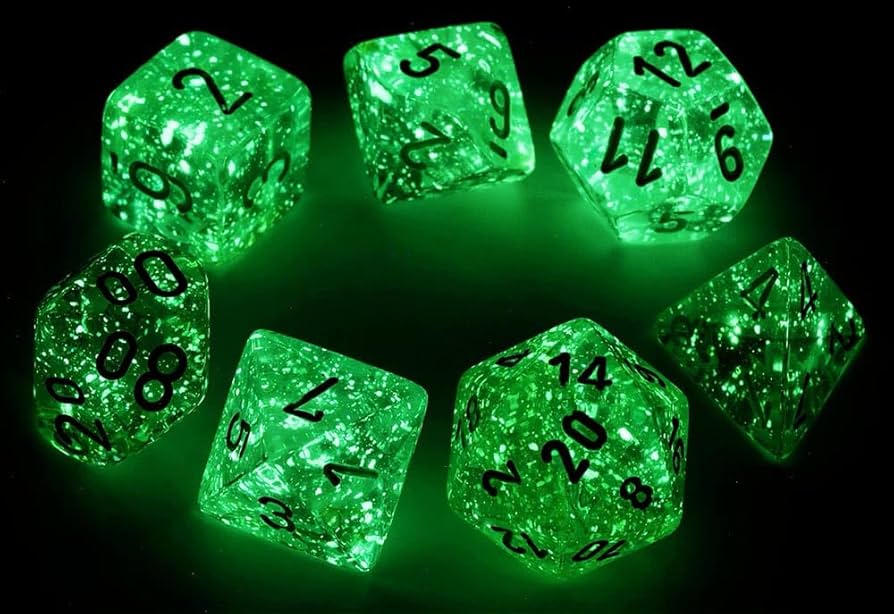 Chessex: Nebula Polyhedral Spring/white  Luminary 7-Die Set