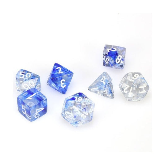 Chessex: Nebula - Polyhedral Dark Blue/White 7-Die Set